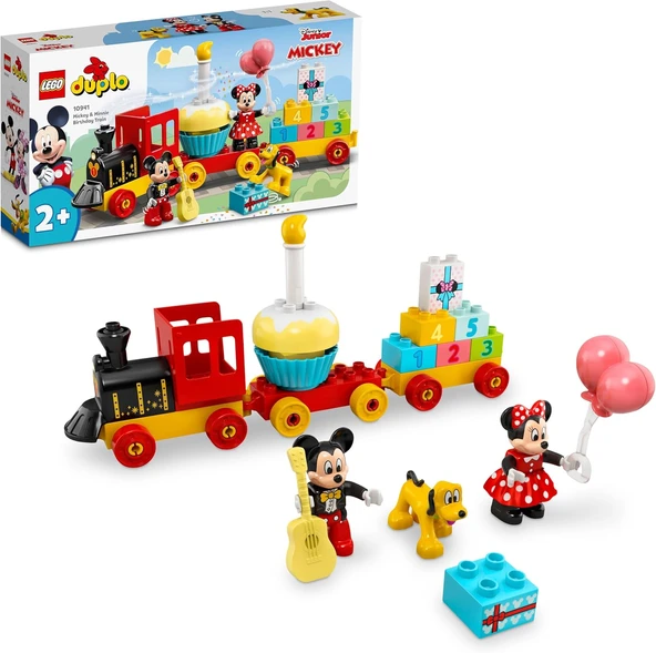 Duplo ǀ Mickey Minnie Doğum Günü Treni 10941-2 Yaş Üzeri Çocuklar Için Rakamlı Doğum Günü Treni İçeren Eğitici Yapım Seti (22 Parça) ürün görseli 1