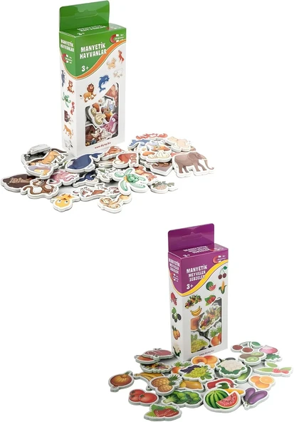 Manyetik Mıknatıslı 30 Parça Hayvanlar 26 Parça Sebze Meyveler Eğitici Set Magnet ürün görseli 1