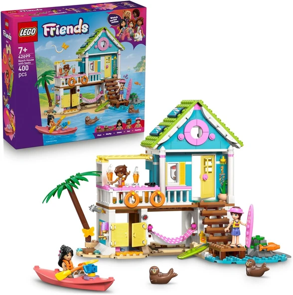 Friends Fok Balıklı Yazlık Ev 42699 – 7 Yaş Üzeri Çocuklar Için Leo, Liann Paisley Mini Bebekleri Ile 2 Oyuncak Hayvan İçeren Yaratıcı Oyuncak Yapım Seti, Hediye Fikri (400 Parça) ürün görseli 1