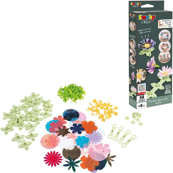 Smoby, 350411, Çiçekli Yaratıcılık Seti, 32 Adet Doku, 16 Adet Pistil, 16 Adet Çiçek Sapı, 16 Özel Çiçekli Tasarım, Dekoratif Obje Yapımı ürün görseli 1