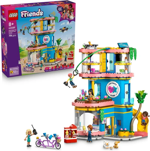 Friends Heartlake Şehri Friends Kulüp Evi 42689 – 8 Yaş Üzeri Çocuklar Için Autumn, Nova, Aliya, Leo Liann Mini Bebekleri Ile Hayvanlar İçeren Oyuncak Yapım Seti, Hediye Fikri (794 Parça) ürün görseli 1