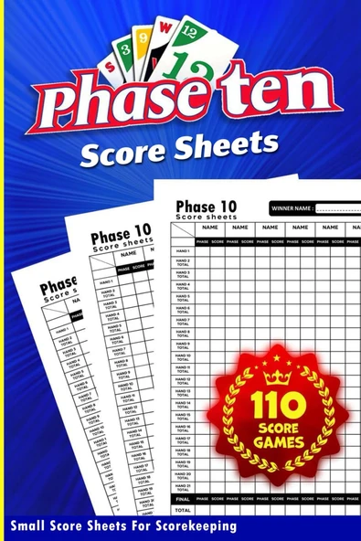 Phase 10 Score Sheets: Phase 10 Card Game - Small Cards For Scorekeeping ürün görseli 1