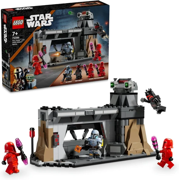 Wars: The Mandalorian Paz Vizsla Moff Gideon Savaşı 75386 – 7 Yaş Üzeri Kız Erkek Çocuklar Için 4 Minifigür İçeren Oyuncak Yapım Seti, Çocuklar Için Doğum Günü Hediyesi (289 Parça) ürün görseli 1