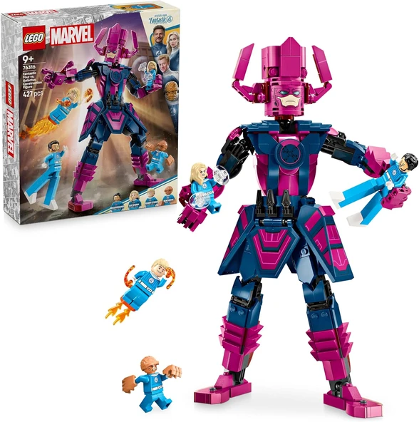 ǀ Fantastik Dörtlü, Galactus Yapım Figürüne Karşı 76316-9 Yaş Üzeri Çocuklara Süper Kahraman Minifigürü İçeren Yapım Seti, Doğum Günü Hediyesi Fikri (425 Parça) ürün görseli 1