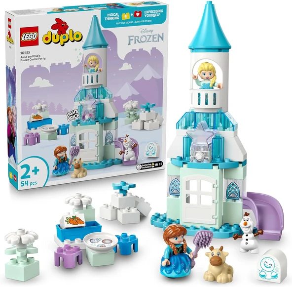 Duplo® │ Anna Elsa’Nın Karlar Ülkesi Şato Partisi 10455 – 2 Yaş Üzeri Hayranı Çocuklar Için Hayal Gücü Geliştiren Yaratıcı Oyuncak Yapım Seti, Doğum Günü Hediyesi (54 Parça) ürün görseli 1