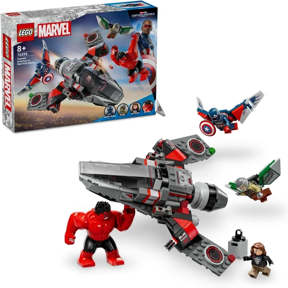| Kaptan Amerika Ile Red Hulk Savaşı 76292 7 Yaş Üzeri Süper Kahraman Seven Çocuklar Için İnşa Edilebilen Süper Kahraman Jeti İçeren Yaratıcı Oyuncak Yapım Seti (223 Parça) ürün görseli 1