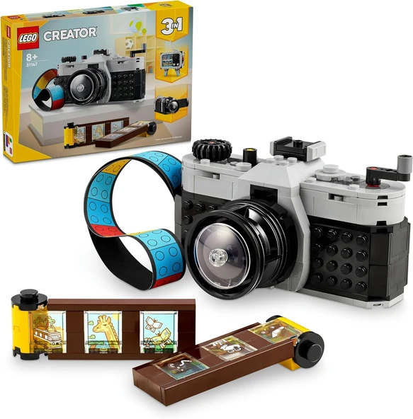Creator 3’Ü 1 Arada Fotoğraf Makinesi 31147-8 Yaş Üzeri Çocuklar Için Televizyon Video Kamera Model Seçenekleri İçeren Yaratıcı Oyuncak Yapım Seti, Doğum Günü Hediyesi (261 Parça) ürün görseli 1
