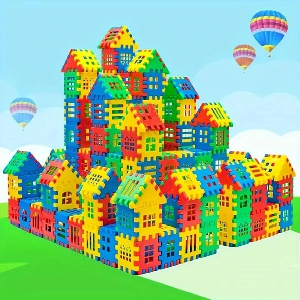 Puzzle City 3D Yapı Tasarım Blokları Eğitici Oyuncak (Eğitici Oyuncak, Adet, 64) ürün görseli 1