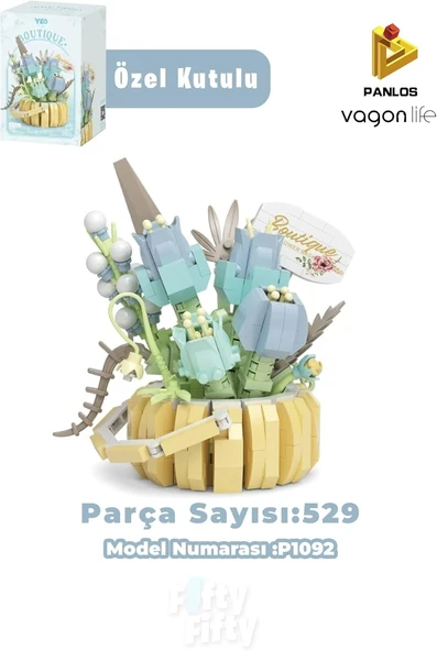 Panlos Boutique Serisi Mini Çiçek Buketi 529 Parça Oyuncak Yapım Seti -Ffp1092 ürün görseli 1