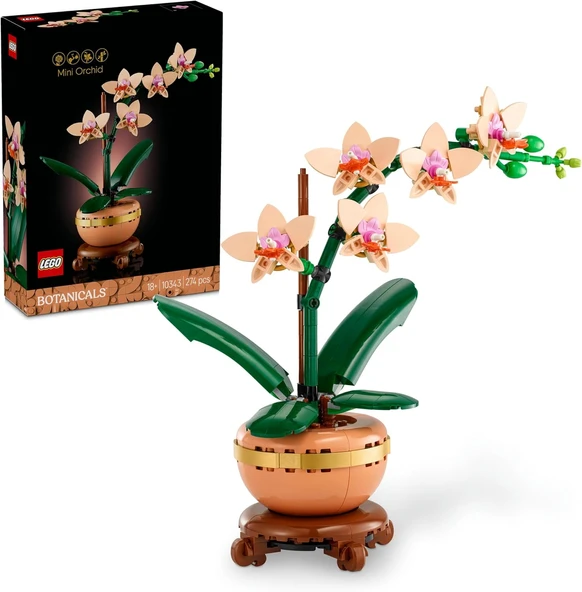 Botanicals Mini Orkide 10343 – Renkli Terakota Saksı Ahşap Efektli Kaide İçeren Yetişkin Kadın Erkekler Için Dekoratif Çiçek Yapım Seti, Ev Ofis Dekorasyonu Hediye Fikri (274 Parça ürün görseli 1
