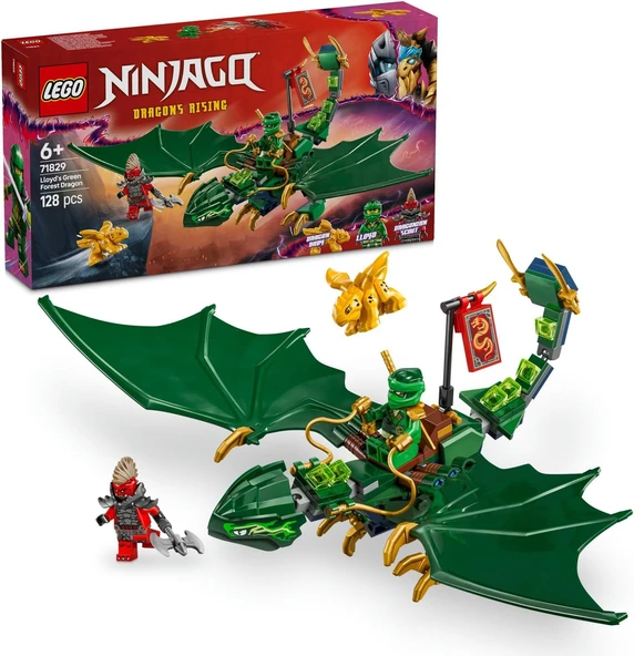 Ninjago Lloyd’Un Yeşil Orman Ejderhası 71829-6 Yaş Üzeri Çocuklar Için 2 Minifigürlü Yaratıcı Oyuncak Yapım Seti, Doğum Günü Hediyesi (128 Parça) ürün görseli 1