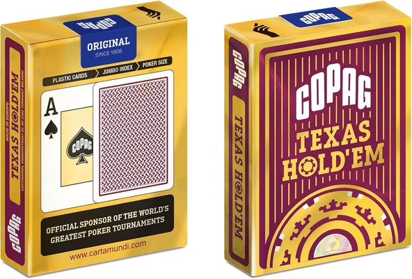 Copag Texas Hold'Em Gold Endeks Oyun Kartları, Kırmızı ürün görseli 1