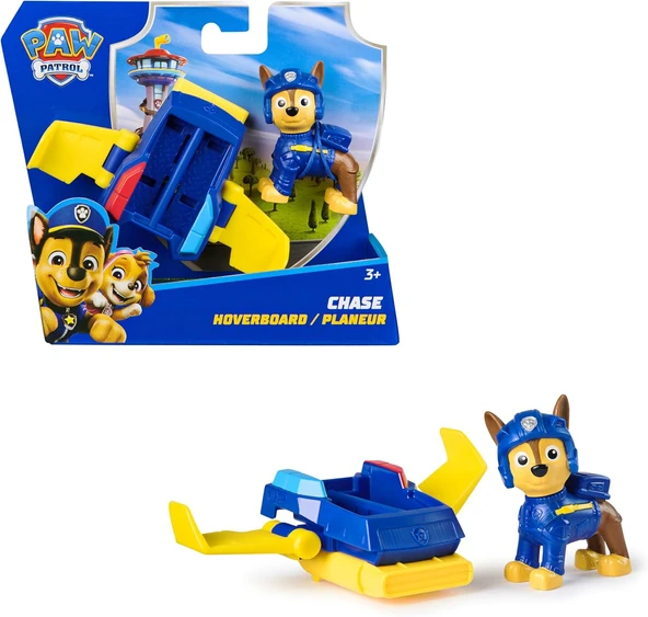 Paw Patrol, Chase Action Pup, Katlanabilir Kanatlı Mini Kurtarma Uçaklı Oyun Figürü, 3 Yaşından Büyük Çocuklar Için Oyuncak ürün görseli 1