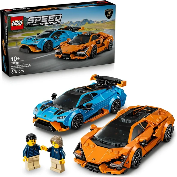Speed Champions Lamborghini Revuelto Huracán Sto 77238 – 10 Yaş Üzeri Çocuklar İçin Çift Model Araba, Detaylı Yarış Arabaları Sürücü Figürleriyle Oyun Sergileme Yapım Seti (607 Parça ürün görseli 1