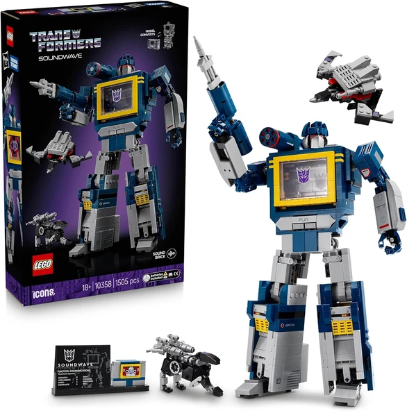 Icons Transformers: Soundwave 10358 – Dönüştürülebilir Yapısıyla Film Hayranı Yetişkinler Için Tasarlanmış Koleksiyonluk, Dekoratif Yaratıcı Model Yapım Seti (1505 Parça) ürün görseli 1