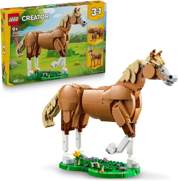 Creator 3'Ü 1 Arada Güzel At 31166-9 Yaş Üzeri Doğa Hayvan Tutkunu Çocuklar Için Ayı, Geyik Veya At Olarak İnşa Edilebilen Yaratıcı Oyuncak Yapım Seti, Karne Hediyesi Fikri (685 Parça) ürün görseli 1