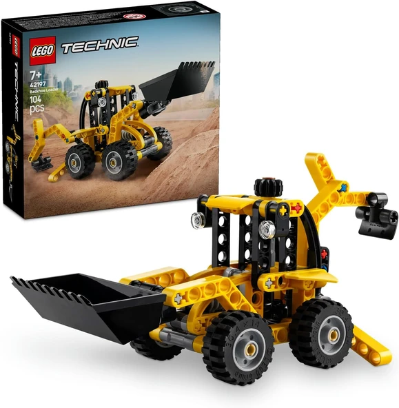 Technic Kazıcı Yükleyici 42197 – 7 Yaş Üzeri Kız Erkek Çocukları Için Arka Kazıcı, Kepçe Dengeleyici İçeren Yapım Seti, Hediye Fikri (104 Parça) ürün görseli 1