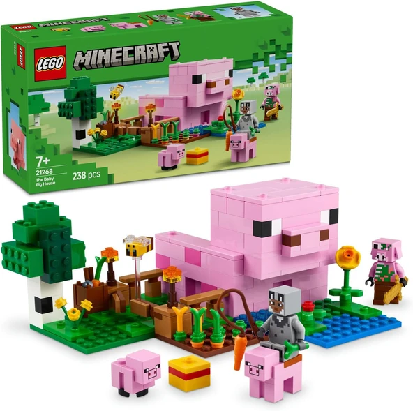 Minecraft Yavru Domuz Evi 21268 – 7 Yaş Üzeri Çocuklar Için Kahraman Figürü, Yaratıklar Orman Biyomu İçeren Çiftlik Hayvanı Yapım Seti, Erkek Kız Çocukları Için Hediye Fikri (238 Parça) ürün görseli 1