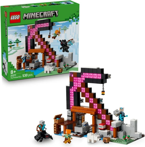 Minecraft Kazma 21277-8 Yaş Üzeri Minecraft Hayranı Çocuklar Için Video Oyunu Temalı, Dekoratif Yaratıcı Oyuncak Yapım Seti, Doğum Günü Hediyesi Fikri (530 Parça) ürün görseli 1