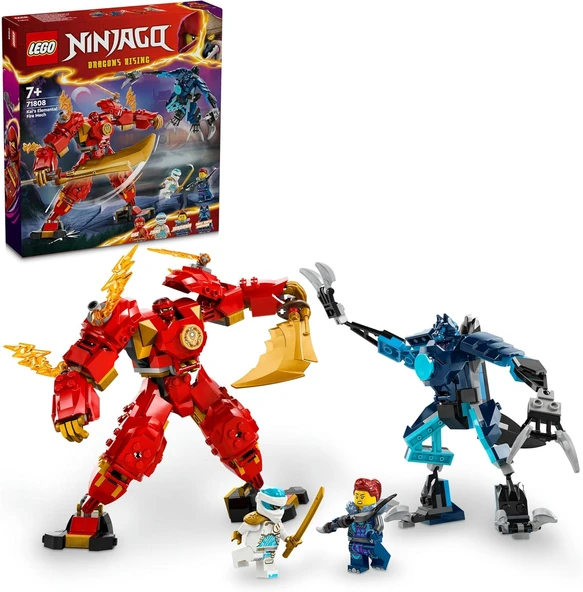 Ninjago Kai’Nin Ateş Elementi Robotu 71808 – 7 Yaş Üzeri Kız Erkek Çocukları Için Ninja Figürü İçeren Yaratıcı Oyuncak Yapım Seti, Çocuklar Için Doğum Günü Hediyesi Fikri (322 Parça) ürün görseli 1