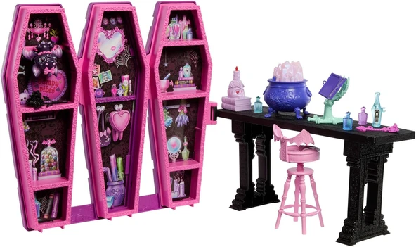 High Draculaura'Nin Gi̇zli̇ İksi̇r Odasi™ Oyun Seti 12'Den Fazla Aksesuar Sürpriz Dönüşümler Içeren High Draculaura'Nın Gizli İksir Odası Oyun Seti Jbf15 ürün görseli 1