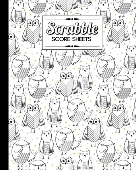 Scrabble Score Sheet: Owls Scrabble Score Sheet, Scrabble Game Record Book For Up To 4 Players, Scrabble Game Sheets For Board Game Words Building, 121 Pages, Size 8" X 10" ürün görseli 1