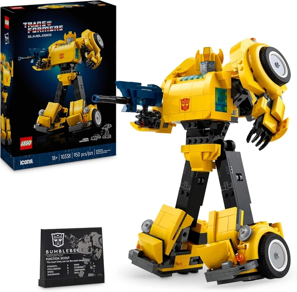 Icons Transformers Bumblebee 10338, Yetişkinler İçin Koleksiyonluk Robot Aksiyon Figürü Yapım Seti (950 Parça) ürün görseli 1