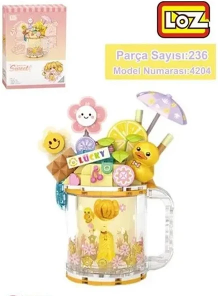Lz-4204 Loz Sari Ördek Dondurma Kupasi 236 Parça Block Oyuncak ürün görseli 1