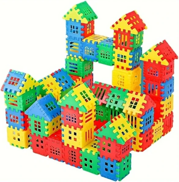 Puzzle City 3D Yapı Tasarım Blokları 128 Parça Eğitici Oyuncak ürün görseli 1