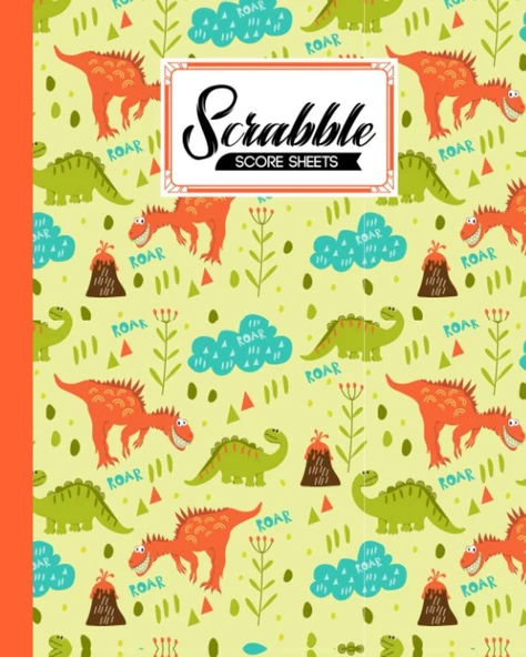 Independently Published Scrabble Score Sheet: Dinosaur Era Scrabble Score Sheet, Scrabble Game Record Book For Up To 4 Players, Scrabble Game Sheets For Board Game Words Building, 121 Pages, Size 8" ürün görseli 1