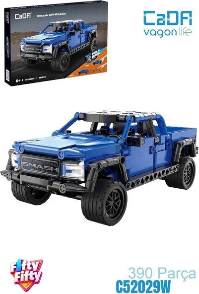 Cada Çek Bırak Araba Smash Off-Roader Pickup Truck 390 Parça Araba Yapım Seti -Ffc52029W-390P ürün görseli 1