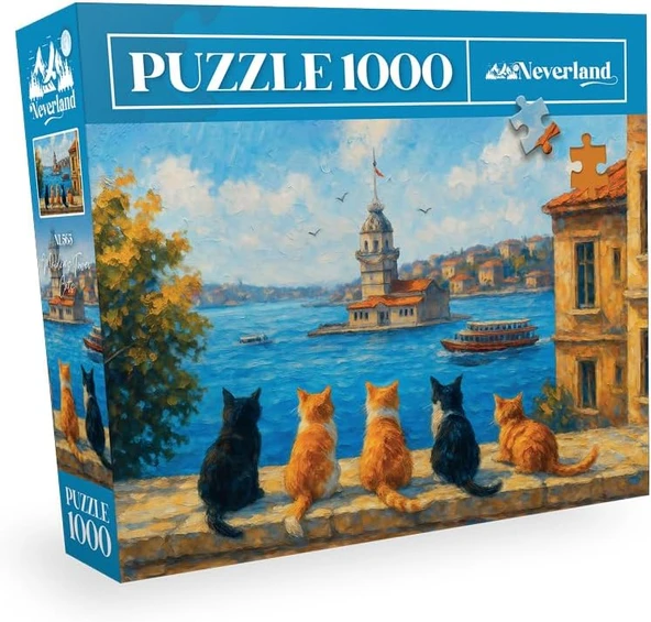 1000 Parça - Maiden’S Tower Cats (Kiz Kulesi̇ Kedi̇leri̇) ürün görseli 1