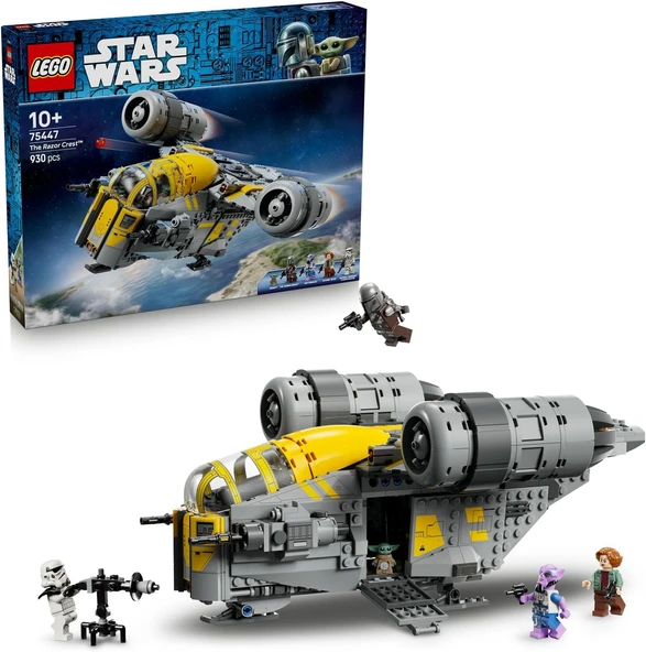 Wars: Mandalorian Grogu Razor Crest 75447-10 Yaş Üzeri Çocuklar Için Zeb Orrelios Stormtrooper Minifigürleri Grogu Figürü İçeren Oyuncak Yapım Seti, Hediye Fikri (930 Parça) ürün görseli 1