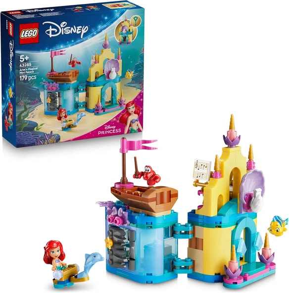 Princess Ariel'In Sihirli Mini Sarayı 43285 – 5 Yaş Üzeri Için Ariel, Flounder Sebastian Karakterleri Ile Mağara İçeren Yaratıcı Oyuncak Yapım Seti, Hediye Fikri (179 Parça) ürün görseli 1