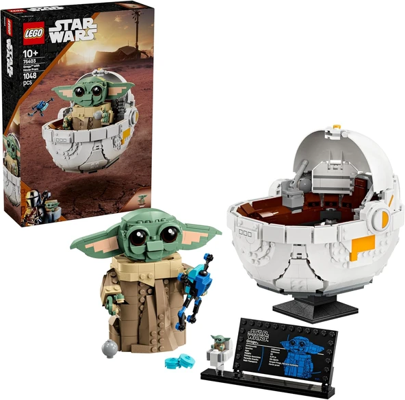 Wars: The Mandalorian Uçan Bebek Arabalı Grogu 75403-10 Yaş Üzeri Kız Erkek Çocuklar Için Yaratıcı Oyuncak Yapım Seti, Doğum Günü Hediyesi (1048 Parça) ürün görseli 1