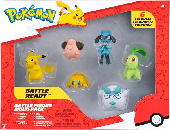 Pokémon Savaş Figürü 6'Lı Paket - 2 İnçlik Pikachu, Joltik, Galarian Darumaka, Riolu, Chikorita Cleffa Savaş Figürlerini İçerir ürün görseli 1