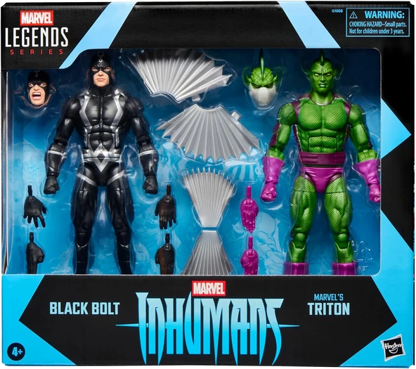 Legends Series Inhumans Black Bolt & Marvel’S Triton İkili Aksiyon Figürü, Fantastic Four Comics ürün görseli 1