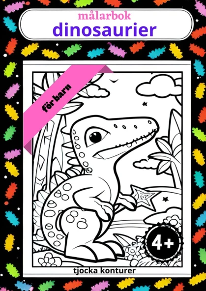 Independently Published Dinosaurier Målarbok: 50 A4-Sidor Att Färglägga - Från 4 År Och Uppåt - Tjocka Konturer Så Att De Inte Överlappar Varandra. ürün görseli 1