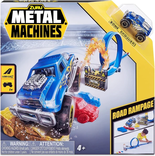 Zuru Metal Machines S1 Kızgın Yol Oyun Seti 360° Loop, Güçlü Fırlatıcı 3 Adet Parçalanabilir Araç İçeren Aksiyon Pist Seti ürün görseli 1