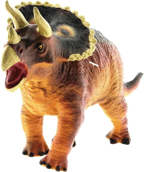 Yumuşak Plastik Dinozor Figür - Triceratops ürün görseli 1