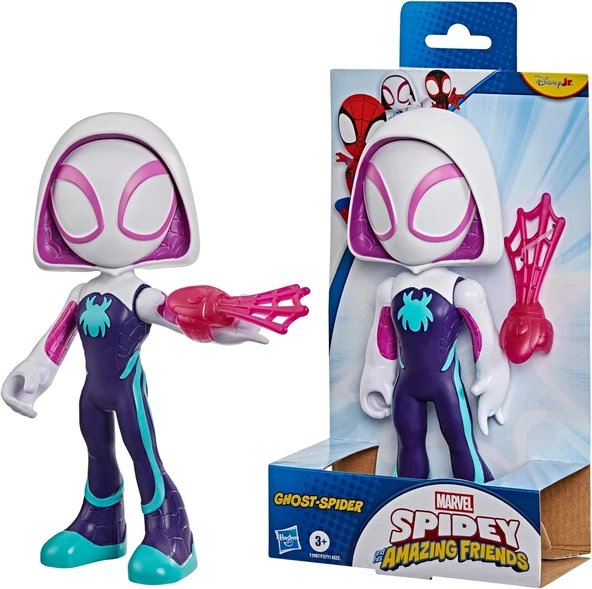Spidey And His Amazing Friends Süper Büyük 22,5 Cm Ghost-Spider Aksiyon Figürü, 3 Yaşından Büyük Erkek Kız Çocukları Için Süper Kahraman Oyuncağı ürün görseli 1