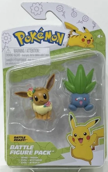 Pokemon Battle Bahar Serisi 2'Li Figür Seti - Eevee Oddish ürün görseli 1