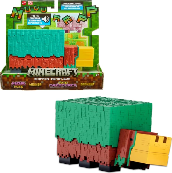 Minecraft Sniffer Aksiyon Figürü, Oyuna Doğru Sesler Pikselli Tasarımlı 3,25 Inç Ölçekli ürün görseli 1