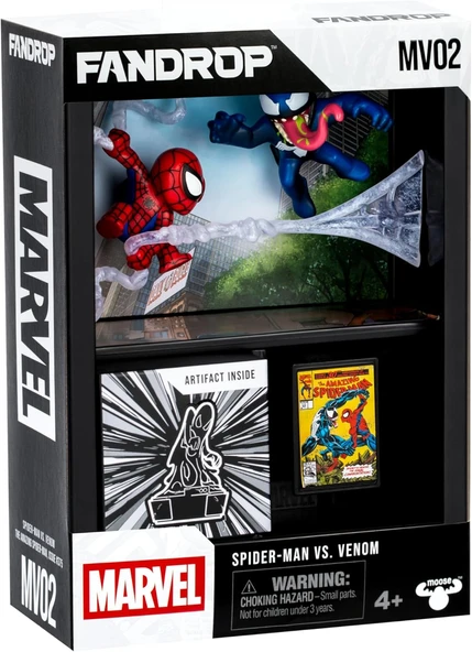 Fandrop Mv02-Spider-Man Vs. Venom, Herhangi Bir Örümcek Adam Koleksiyonunu Geliştirmek İçin Elit Bir Ekran Oluşturan Görüntülenebilir Bir Diorama, Eserler Sahne İşaretleyicisini Birleştirir, 4 ürün görseli 1