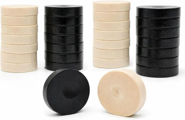 Plastik Tavla Pulu 36 Mm. – Siyah & Plastik Tavla Taşı | 8 Mm Kalınlık, Dayanıklı Pürüzsüz Yüzey, No:4 Pullar ürün görseli 1