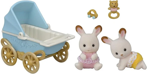 Sylvanian Families Çikolata Kulaklı İkiz Tavşan Bebek ürün görseli 1