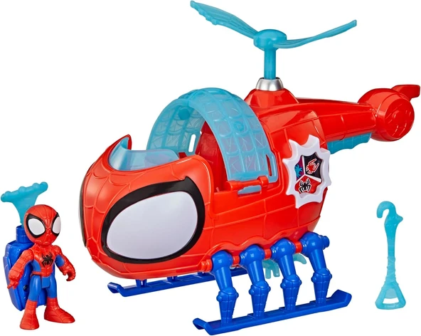 Spidey And His Amazing Friends Team Spidey Copter, 7,6 Cm Oyuncak Araçlı Aksiyon Figürü ürün görseli 1