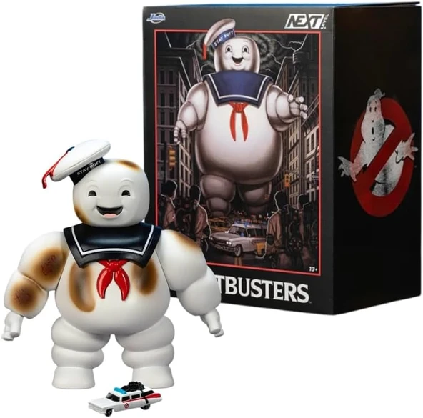 Jada Nano Scene Ghostbusters Stay Puft Marshmallow Man Figür, 15 Cm, Ecto-1 Araç Ile ürün görseli 1