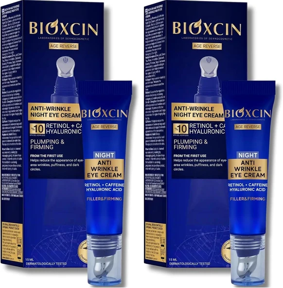 Bioxcin Age Reverse Gece Göz Kremi 15 Ml – Retinol, Kolajen, Hyaluronik Asit Bitkisel Kompleks İçerikli – Kırışıklık Karşıtı Aydınlatıcı Etki (2 Paketi) ürün görseli 1
