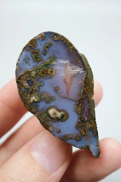 Violet & Bronze Plume Karadeniz Akik Çifti - Resim 4